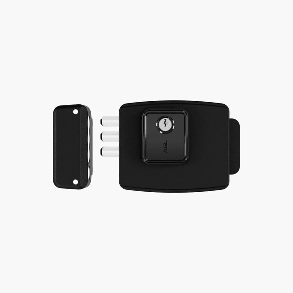 Fechadura Eletrônica AGL Ultra Magic Card Preta Wi-Fi - RFID Mifare 13,56 MHz - App AGL Home - Compatível com Alexa - Cilindro fixo 42mm.