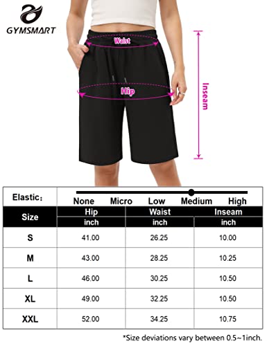 Gymsmart Women's Shorts Casual Summer Bermuda Shorts Mid Rise Sweat Shorts With Pockets Black Xl #TOP5