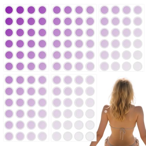 KKLM UV検出パッチ 紫外線チェックシート 紫外線チェックパッチ120枚｜UV検出シールが色で強度を即確認 紫外線感知ステッカーで日焼け対策 アウトドア・旅行・登山・ビーチのUV対策必需品