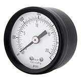 Este manómetro es un instrumento de dial con doble escala.