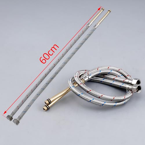 DMOZMSY Wasserhahn Anschlussschlauch Armatur Wasserhahn Schlauch Flexschlauch Armatur 3/8 Zoll 60cm Panzerschlauch Küche Verlängerung Verbindungsschlauch Wasserzulauf Schläuche Für Mischbatterie