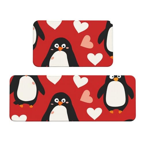 Alfombrillas de cocina antideslizantes y acolchadas con diseño de pingüino, pack de 2 2