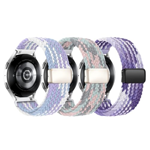 3 Pack Braided Bands Compatible with Samsung Galaxy Watch 7 6 4 5 FE Band 44mm 40mm/Galaxy Watch...