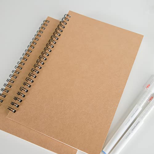 Twone Notebook, College Ruled Spiral Notebook With Kraft Brown Soft Cover For Note Taking, Home, School, 100 Pages 50 Sheets Notebook, 5-1/2X8-1/4 Inches (7 Notebooks) #TOP7