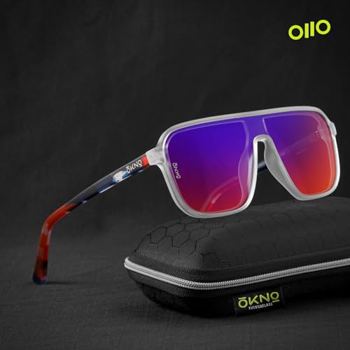 Image of Eyewearlabs OKNO | Polarized Over-Sized Unilens Rectangular Branded Stylish Sunglasses For Men & Women | 100% UV Protection Shades | Cricket Sports Cycling Driving | RYFT
