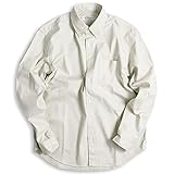 [クインテット] 日本製 オックスフォードシャツ メンズ 無地 シャツ 長袖 厚手 ヘビーウエイト ボタンダウン 11-70128 (L, 14:ベージュ)