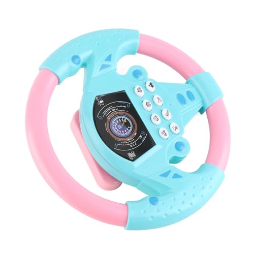 Gegong Pädagogisches Copilot-Lenkrad für Kinder mit Musik, intelligentes Spielzeug-Lenkrad für Kinder, Auto-Lenkwerkzeug (Rosa blau)