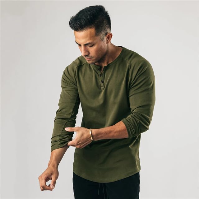 Image of Men's Henley Full Sleeve T-Shirt