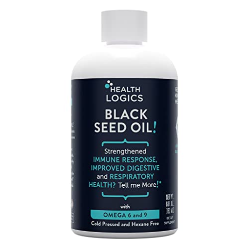 Health Logics Black Seed Oil | Rich Source Of Omega 6 & Omega 9 | Pure Cold Pressed Black Cumin Seed Oil For Respiratory, Digestive, And Immune Health | 6 Fl Oz #TOP21