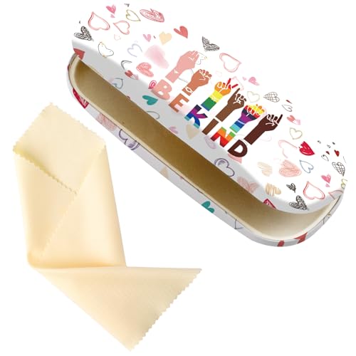 Image of Glasses Case Hard Shell,Portable Protective Eyeglasses Case, Eyeglass Holder Box with Cleaning Cloth,for Women Men