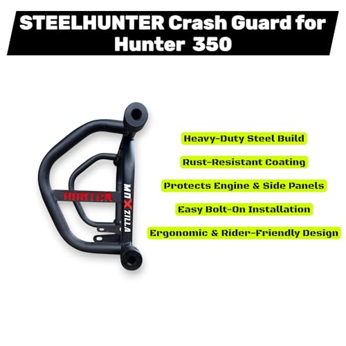 Image of MOXZILLA SteelHunter Crash Guard for Hunter 350 Bike with 4 Slider