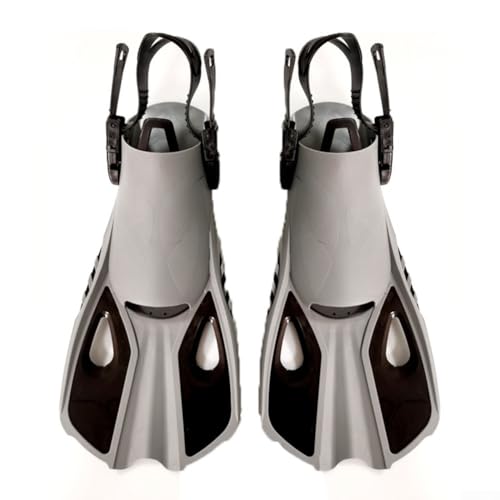 Cressi - Aletas de esnórquel ajustables para adultos, aletas de buceo de silicona ligeras, cómodas aletas de entrenamiento de natación resistentes al desgaste (S/M ceniza)