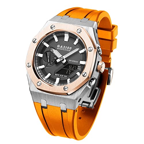 Kit Mod GA2100 boîtier montre métal acier bracelet silicone GA2100-1A1