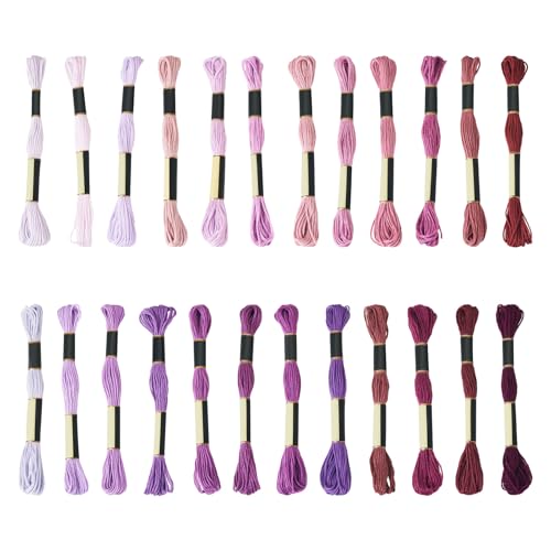 Image of FASHEWELRY 210 Yards Embroidery Thread Bulk Purple Crewel Cross Stitch Threads 1mm Polyester Embroidery FlossThread for Jewelry Making Bracelet Knitting Stitch Supply