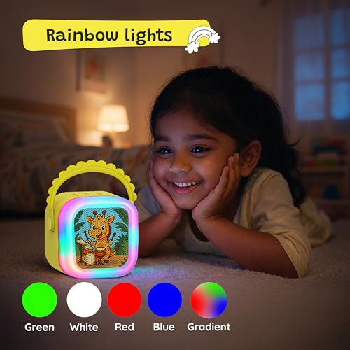 Image of WonderBuddy StoryBox Mini, 200+ Stories & Rhymes Preloaded, Educational Toy, RGB Lights, Kids Bluetooth Speaker, Musical Toys, Birthday Gift & Toys for 2+ Year Old Boy & Girl - Giraffe Without Mic