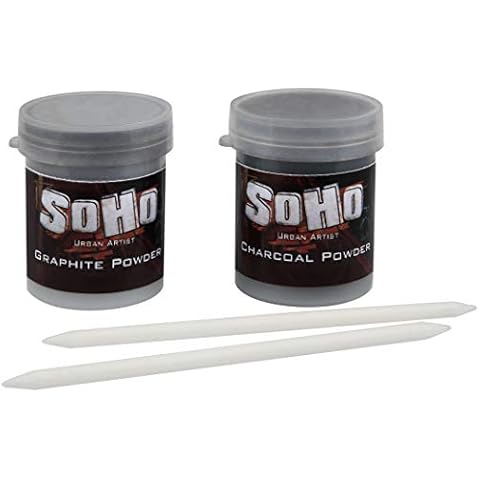 SoHo Urban Artist Graphite and Charcoal Powder (15 Gram) – Soft Shading & Highly Pigmented Graphite Powder Cover