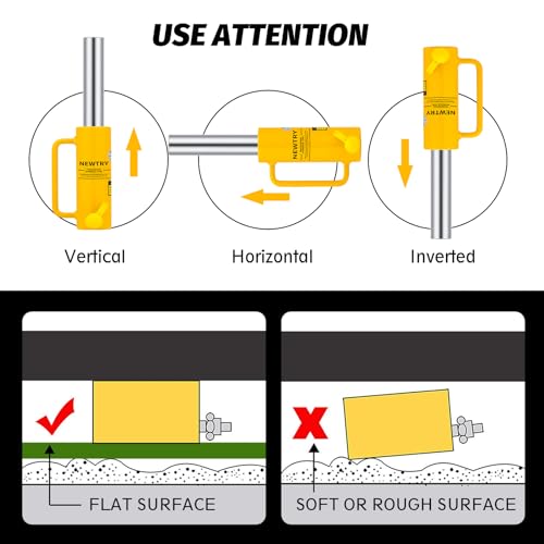 Portable Hydraulic Ram Industrial Lifting Jack with 10 Ton Capacity and ...