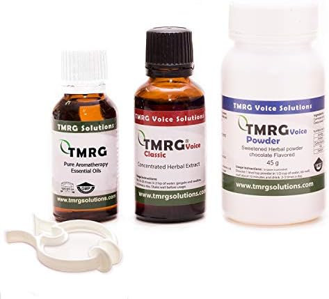 TMRG Powerful Vocal Recovery KIT-Normal (15ml Drops + 45gr Powder + 10ml Oil +Clip) Professional Vocal Cord Remedy 100% Natural Herbal Voice Supplement for Sore Throat Hoarse Voice Hoarseness