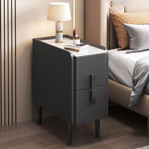 Gmpeccable Gabinete de Almacenamiento de Moda, mesita de Noche con Dos cajones, mesita de Noche de Madera con cajones, mesita de Noche Delgada, Mesa Auxiliar Estrecha