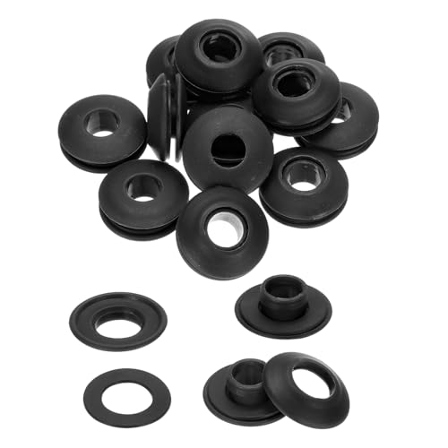 QUARKZMAN 20 Stück Kunststoff Ösen Set für Planen, Kunststoffösen Rostfrei für LKW Abdeckplane Textil Vorhänge Zelte Poolplane Sonnensegel Banner Markisen Befestigungsclip, Schwarz