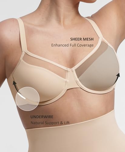 Image of FeelinGirl Minimizer Bras for Women Full Coverage Adjustable Straps Glamorise Underwire Bras for Women Moderate Support