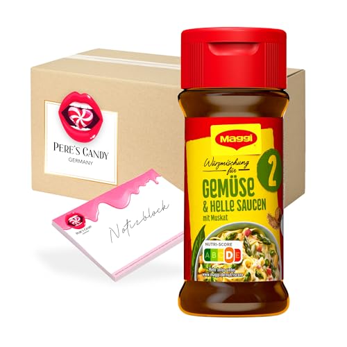 Pere's Candy Bundle für 4erPack (4ST x 78G) Maggi Würzmischung Nr. 2 Gemüse und helle Saucen + Pere's Candy Notepad DIN A7-25 Blatt