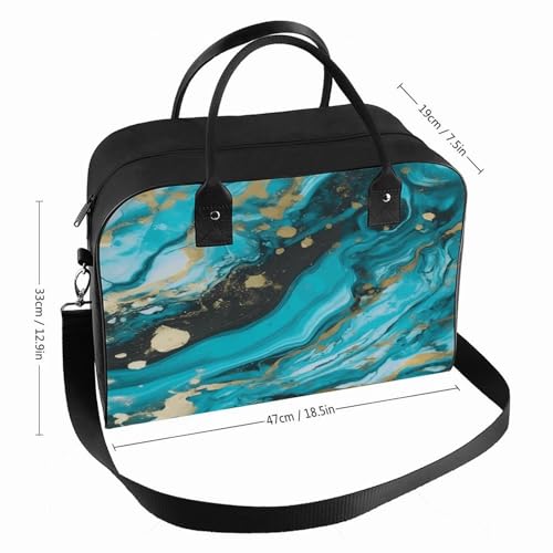 Maletín elegante azul turquesa y dorado para laptop miniatura 2