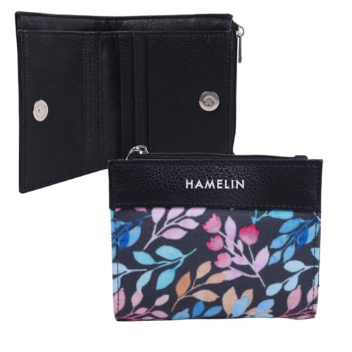 Image of HAMELIN Women's Wallet | Slim Card Holder Wallet for Women Stylish | Small Compact Ladies Purse with Card Holder | Ladies Mini Purse for Women | Pastal Vines