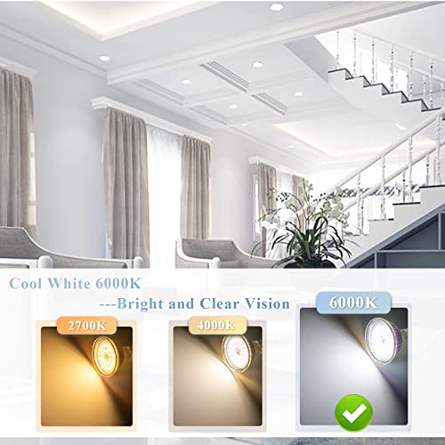 DiCUNO MR16 LED Light Bulbs 6W, GU5.3 Spotlight Bulb 12V, Equivalent to 70W Halogen, Cool White 6000K, 610LM, 120° Beam Angle - Image 2