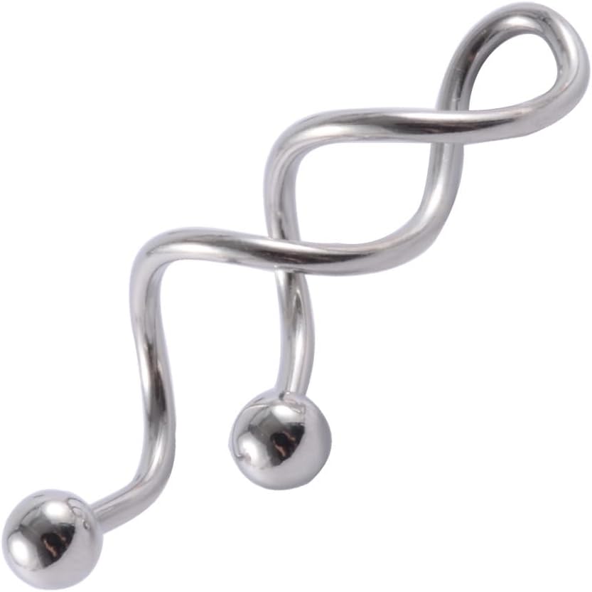 14G Twisted Stainless Steel Industrial Barbell Cartilage Earrings Minimalist Conch Helix Cartilage Industrial Piercing Jewelry for Women Men