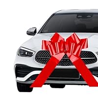 Große Rote Schleife für Auto, Geschenkschleife Groß, Große Autoschleife, Riesige Autoschleife mit Kleine Schleifen und Saugnapf für Auto Fahrrad Hochzeit Weihnachten Geburtstage