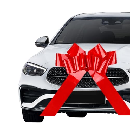 Große Rote Schleife für Auto Geschenkschleife Groß Große Autoschleife Riesige Autoschleife mit Kleine Schleifen und Saugnapf für Auto Fahrrad Hochzeit Weihnachten Geburtstage(Rote 23 Zoll)