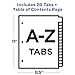 Avery A-Z Dividers for 3 Ring Binders, 26 Tabs per Set, Customizable Table of Contents, Multicolor Tabs, Great for Organizing Reports, Projects, and More (11125)