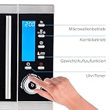 MEDION MD 15501 4 in 1 Mikrowelle mit Grill (25 Liter, 900 Watt, 1100 Watt Grill, 2500 Watt Heißluft, 10 Automatik-Programme) silber - 7