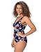 Barbie Womens Swimsuit | Ladies Black All in One Swimming Costume | Front Knot with Two Straps Cossie Palm Tree Swimwear
