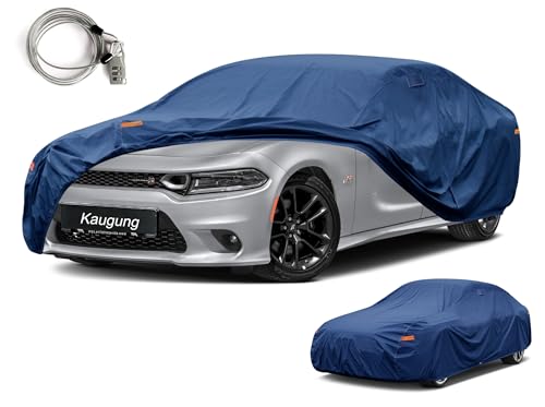 Image of Kaugung Custom Fit Car Cover for Dodge Charger (2006-2026), Heavy Duty Waterproof All Weather Outdoor Protection, Breathable Full Exterior Cover with Vent, Rain Sun Snow UV Proof
