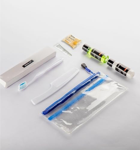 Image of Hotel Toiletries 50 Sets| Hotel Guest House Toiletries Kit | Hospital Toiletry Kits | Marriage Guest Toiletry Kit | Zipper Pouch 9 X 4 | Pack Of 50