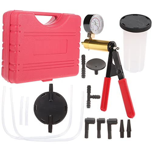 Happyyami 1Set Car Manual Vacuum Brake Bleeder Kit Efficient Fluid Bleeding Tool with Sturdy Handle and Multi Connector Hose for Auto Maintenance and Brake Fluid Replacement