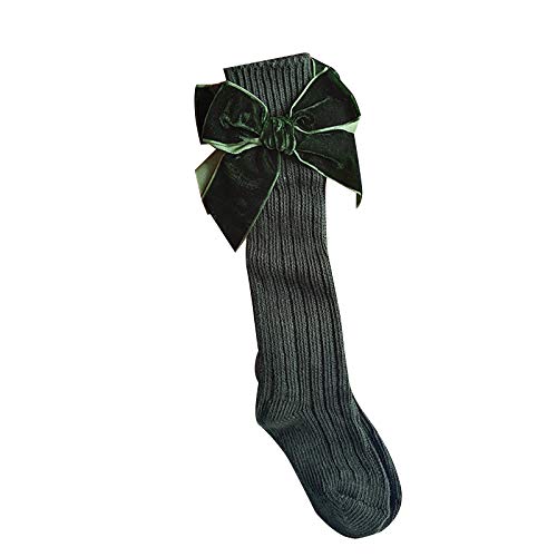 Kayotuas Baby Girls Knee High Socks with Bows Long Tube Ruffled Uniform Stockings Infant Toddler Ribbed Knit Socks4