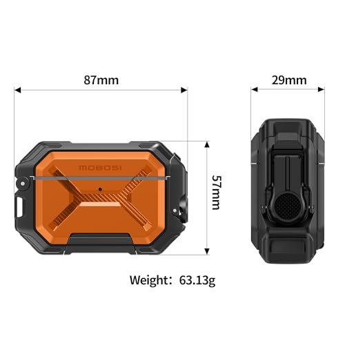 Image of MOBOSI for AirPods Pro 3 Case [IP68 Waterproof Case for iPods Pro 3&Compatible with MagSafe] Military Grade Protective Earpods Pro3 Cover with Secure Lock, Keychain & Phone Stand (2025),Orange