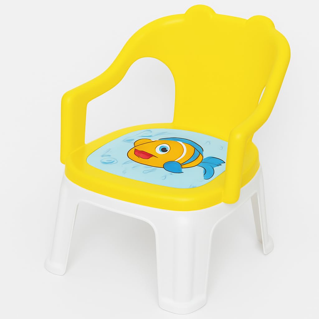 Toyify Kids Study Chair with Adjustable Height & Backrest | Comfortable, Durable & Lightweight Chair for Children – Perfect for Study, Dining & Play (BalComfort Lite, Yellow)