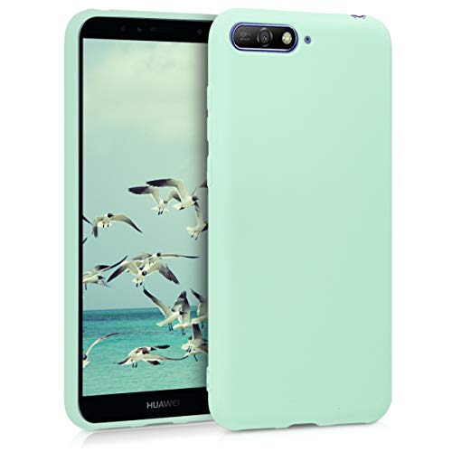 kwmobile Funda Compatible con Huawei Y6 (2018) - Carcasa de TPU Silicona - Protector Trasero en Menta Mate