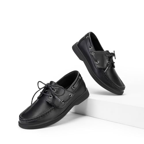 Image of DREAM PAIRS Boy's Loafers Boat Dress Shoes | Classic Moccasin Toe Comfortable Kids Toddler Formal School Slip on Casual Wear