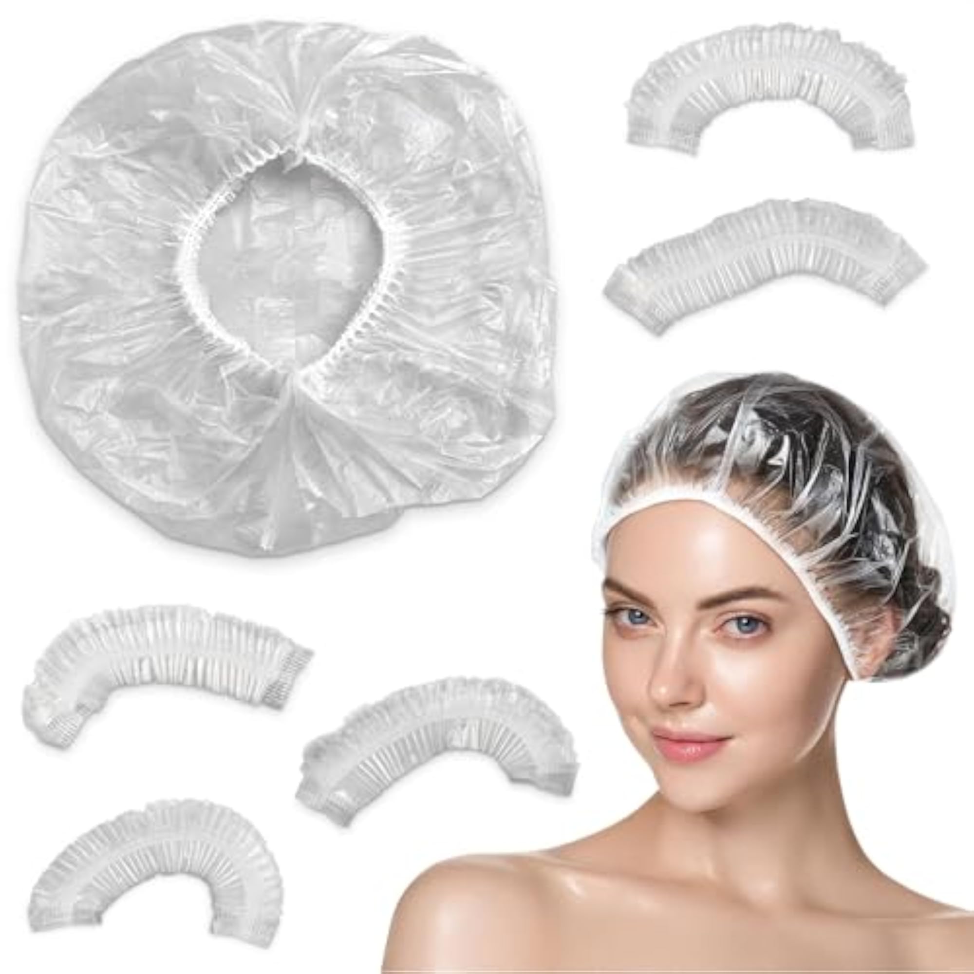 Pack of 50 Waterproof Shower Caps, Reusable for All