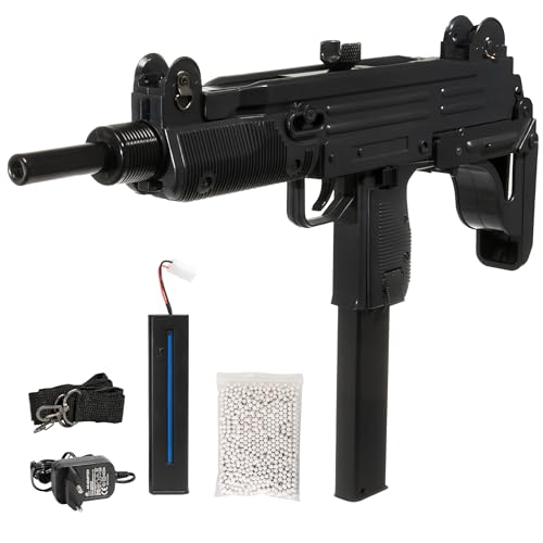 D91 Fucile elettrico Softair ABS Nero, POTENZA 0,9 JOULE, serbatoio superiore 200 pallini, calcio allungabile, Mini‑Tamiya, batteria Ni‑MH 7.2V 400mAh, caricabatterie, cinghia