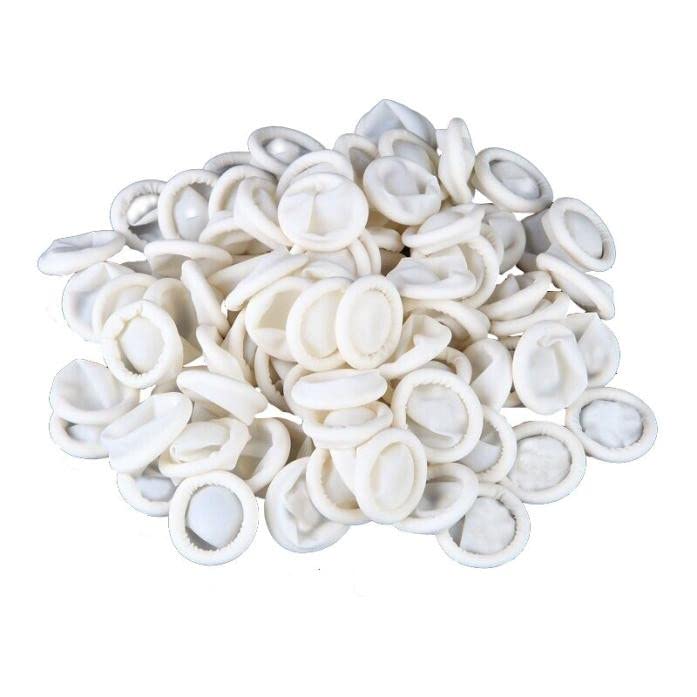 Pomobie Plug in Nail Drill Protective Nail 100pcs Fingertips Cots Rubber Finger Latex Art Small Gloves 240 Grit Nail Buffer (White, One Size)