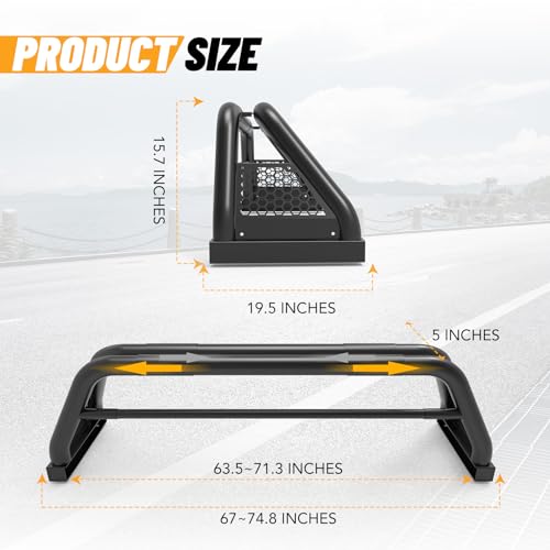 Chase Rack Roll Bar for Trucks Universal Roll Bar Durable for Pickup Trucks Chevy Silverado Dodge Ram GMC Sierra Toyota Tundra Titan Ford Ranger F-150 F-250 F-350 Roll Bars Roll Cages with Accessories