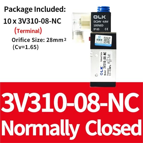 Électrovanne pneumatique 3V310-08-NC 3 ports 2 positions DC24V lot de 10 - 3