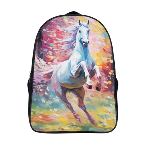 Mochila portátil universitaria de mujer resistente al agua mochila estudiante caballo 40cm