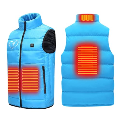 Heated Vest Men Women Heated Gilet 3 Adjustable Temperature with 4 Heating Zones, Electric Heated Body Warmer Heated Waistcoat Heated Clothing Warm Jacket for Outdoor Camping Sking